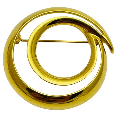Pre-owned Monet Vintage  Signed Gold Tone Designer Brooch In Multi