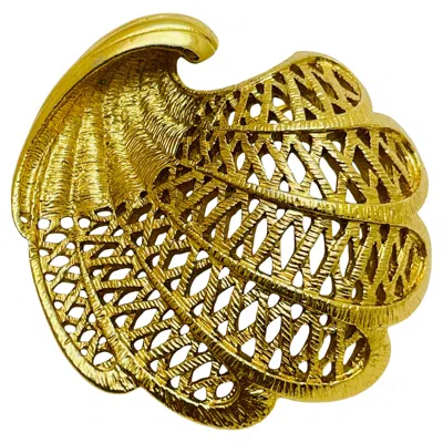 Pre-owned Monet Vintage  Signed Gold Tone Designer Brooch In Multi