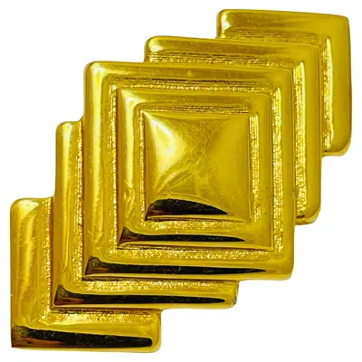 Pre-owned Monet Vintage  Signed Gold Tone Designer Brooch In Multi