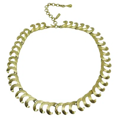 Pre-owned Monet Vintage  Signed Gold Tone Designer Necklace In Multi