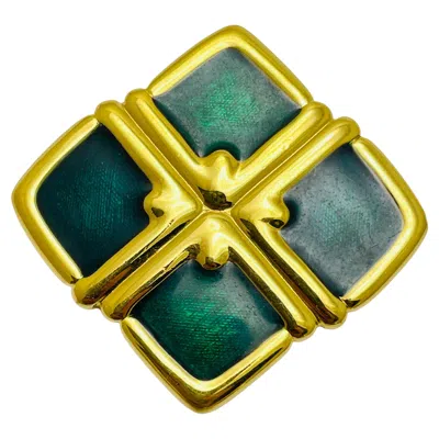 Pre-owned Monet Vintage  Signed Gold Tone Enamel Designer Brooch In Multi