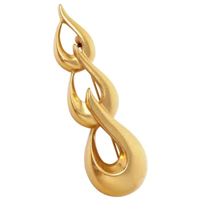 Pre-owned Monet Vintage Satin Gold Abstract Brooch By , Circa 1970s