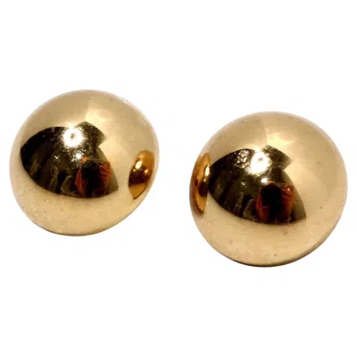Pre-owned Monet Vintage Tiffany Inspired  14k Gold Plated Round Dome Clip-on Earrings In Multi