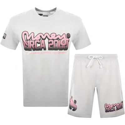 Money Clothing Money Circa Fade T Shirt Short Set Grey In Gray