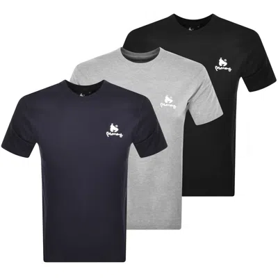 Money Clothing Money Lounge 3 Pack T Shirts In Grey