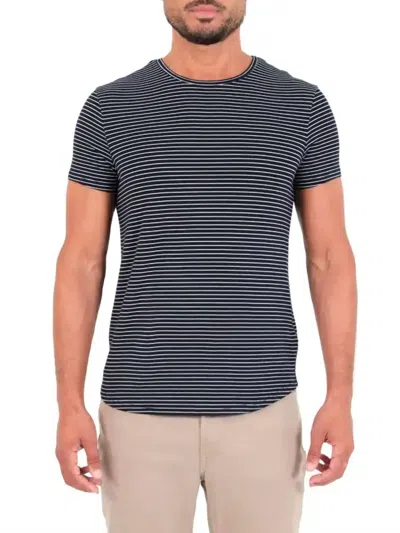 Monfrere Dann Shirt In Navy Stripe In Blue