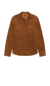 Monfrere Eastwood Needle Cord Shirt In Brown