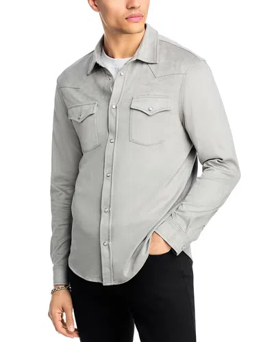 Monfrere Eastwood Snap Front Shirt In Gray
