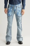 Monfrere Inside Out Two-tone Jeans In Bleached Indigo