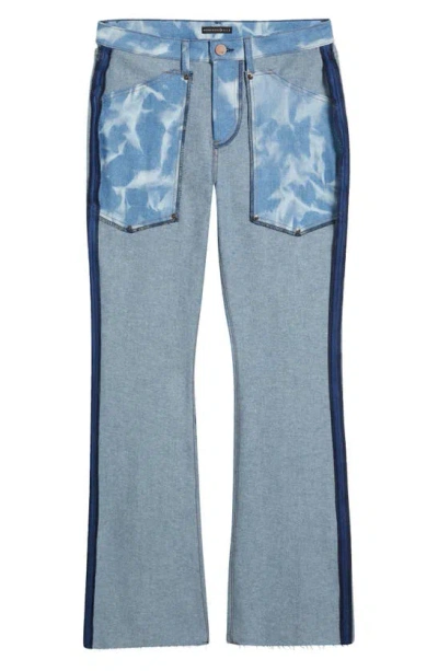 Monfrere Inside Out Two-tone Jeans In Bleached Indigo