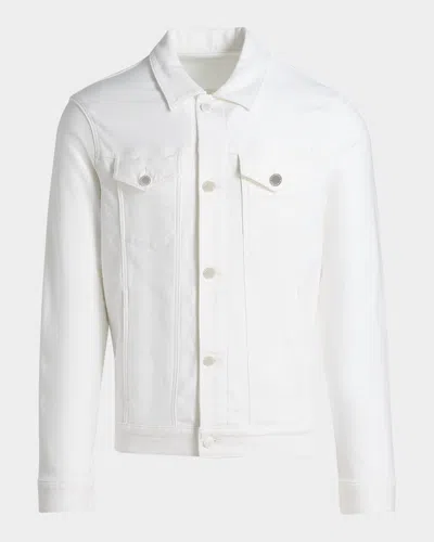 Monfrere Men & Apos;s Dean Denim Trucker Jacket In White