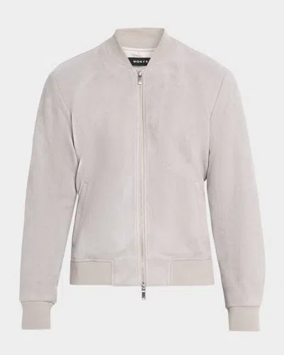 Monfrere Men & Apos;s Maverick Faux Suede Bomber Jacket In Gray
