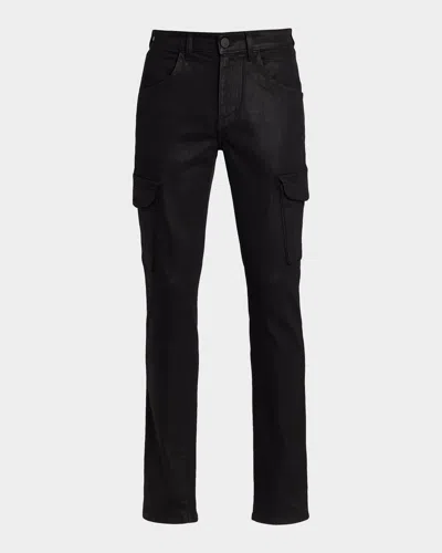 Monfrere Men & Apos;s Preston Coated Denim Cargo Pants In Black