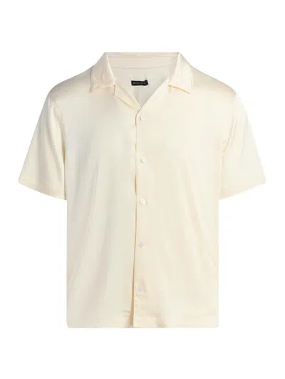 Monfrere Men's Bond Satin Short-sleeve Shirt In White