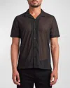 Monfrere Men's Bond Sheer Mesh Shirt In Noir