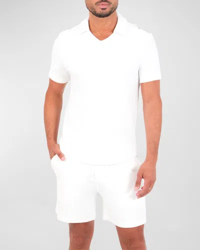 Monfrere Men's Bond V-neck Polo Shirt In Blanc