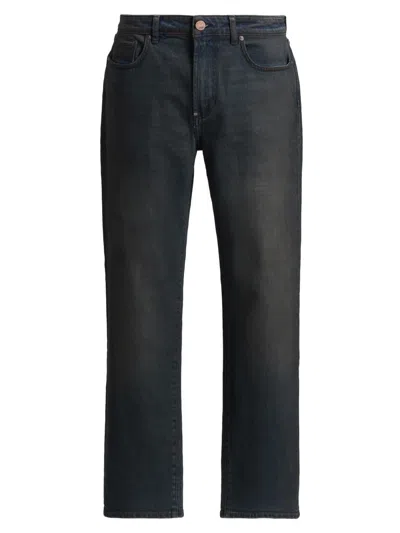 Monfrere Men's Caine Coated Straight-leg Jeans In Black