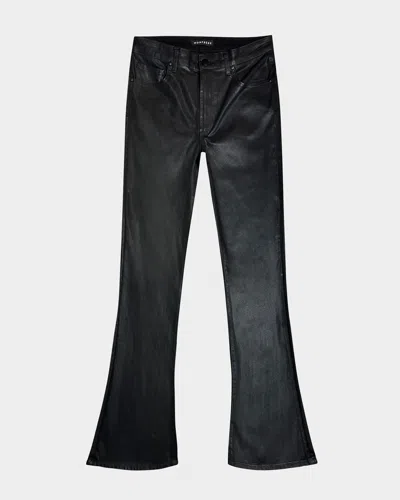 MONFRERE MEN'S CLINT COATED DENIM FLARE JEANS