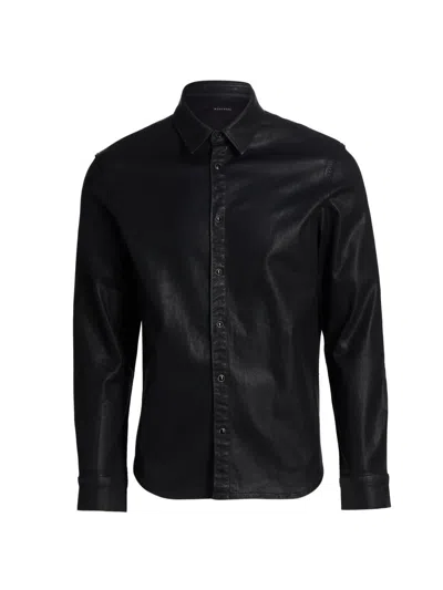Monfrere Men's Cooper Coated Denim Shirt In Black