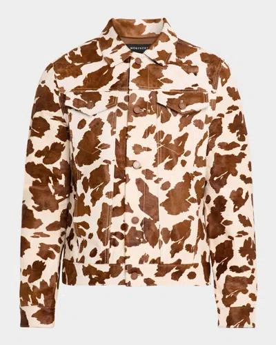 Monfrere Men's Dean Cowhide Leather Trucker Jacket In Brown