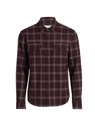 Monfrere Men's Eastwood Check Shirt In Burgundy