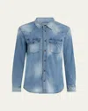 Monfrere Eastwood Faded Denim Shirt Jacket In Agoura
