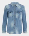 Monfrere Eastwood Faded Denim Shirt Jacket In Agoura