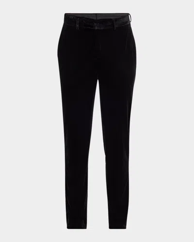 Monfrere Men's Velvet Flat-front Pants In Velvet Noir