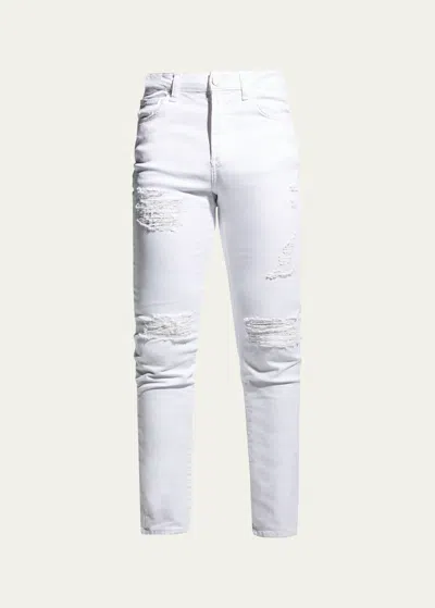 Monfrere Men's Greyson Faded Distressed Skinny Jeans In Destroyed Blanc