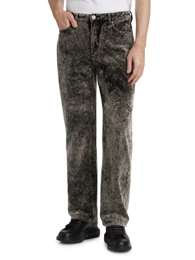 Monfrere Men's Jayden Acid-washed Wide-leg Jeans In Acid Noir