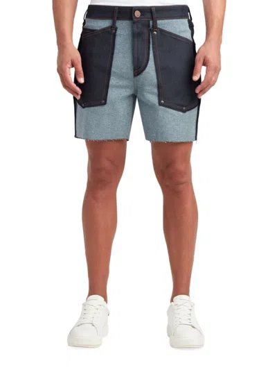 Monfrere Men's Mfvla1 Two-tone Denim Shorts In Indigo