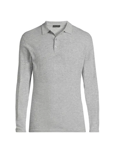 Monfrere Men's Pierce Long-sleeve Polo Sweater In Gray