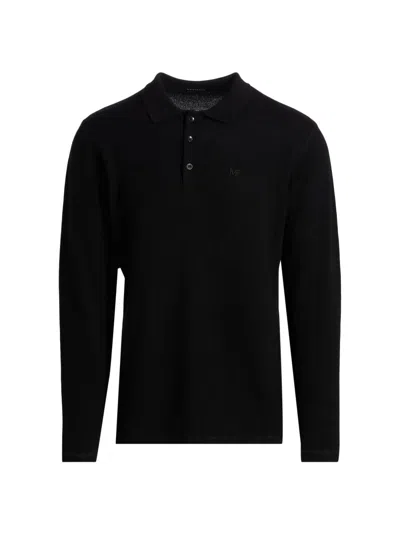 Monfrere Men's Pierce Wool-cashmere Polo Shirt In Black