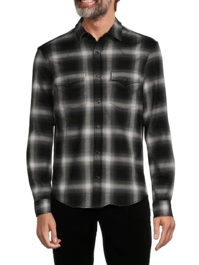 Monfrere Men's Plaid Button Down Shirt In Moon Rock