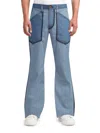Monfrere Monfrère Mfvla1 Stripe Flared Leg Stretch Denim Pants In Striped Indigo