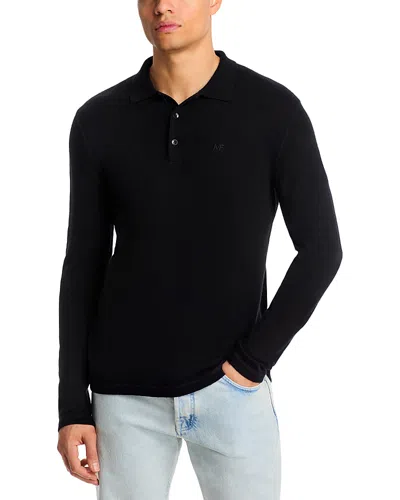 Monfrere Pierce Slim Fit Long Sleeve Polo In Black