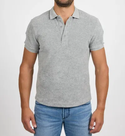 Monfrere Pierce Towel Terry Polo Shirt In Light Grey In Gray