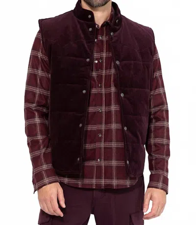 Monfrere Wayne Needle Cord Vest In Plum In Burgundy