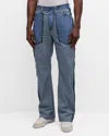Monfrere Monfrère Mfvla1 Stripe Flared Leg Stretch Denim Pants In Striped Indigo