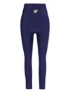 Monfusò Heart-embellished Leggings In Blue