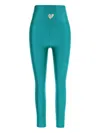 Monfusò Heart-embellished Leggings In Green