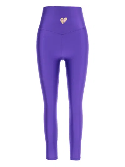 Monfusò Heart-motif Leggings In Purple