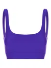 Monfusò Nina Stretch Scoop-neck Top In Blue