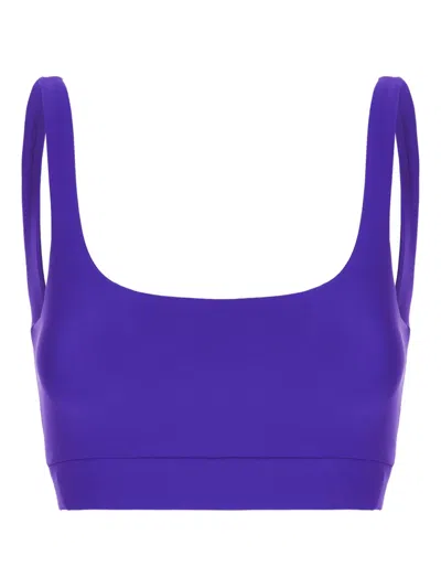 Monfusò Nina Stretch Scoop-neck Top In Blue