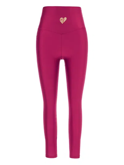 Monfusò Tyron Heart-embellished Leggings In Pink
