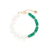 Monái Women's Green / White Green Onyx Asymmetric Bracelet In Green