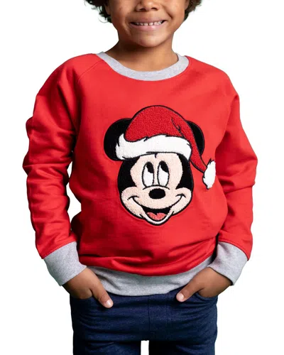 Monica + Andy Kids'  Embroidered Crewneck Sweatshirt In Red