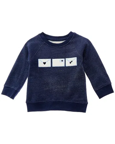 Monica + Andy Kids'  Embroidered Crewneck Sweatshirt In Blue