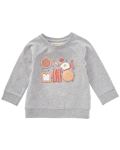 Monica + Andy Kids'  Embroidered Crewneck Sweatshirt In Gray
