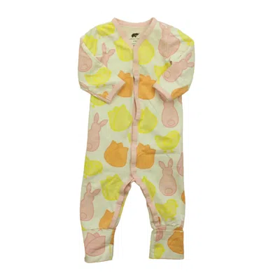 Pre-owned Monica + Andy Kids'  Girls Ivory Tulips Long Sleeve Outfit In White